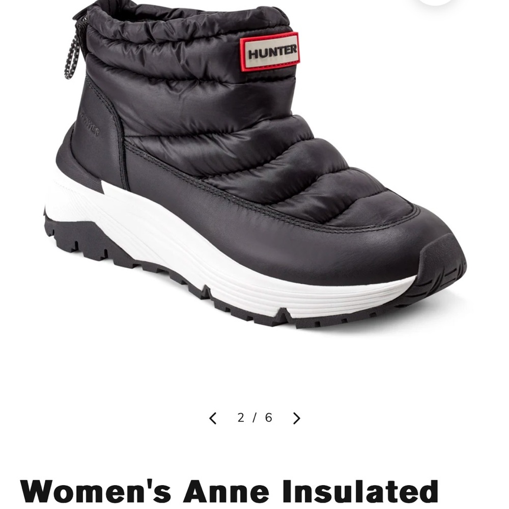 Hunter Black Winter Rain Boots with Insulation and Thick White Sole